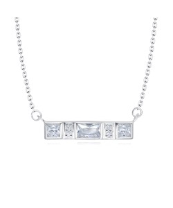 Beautiful Crystal Silver Necklace SPE-4831